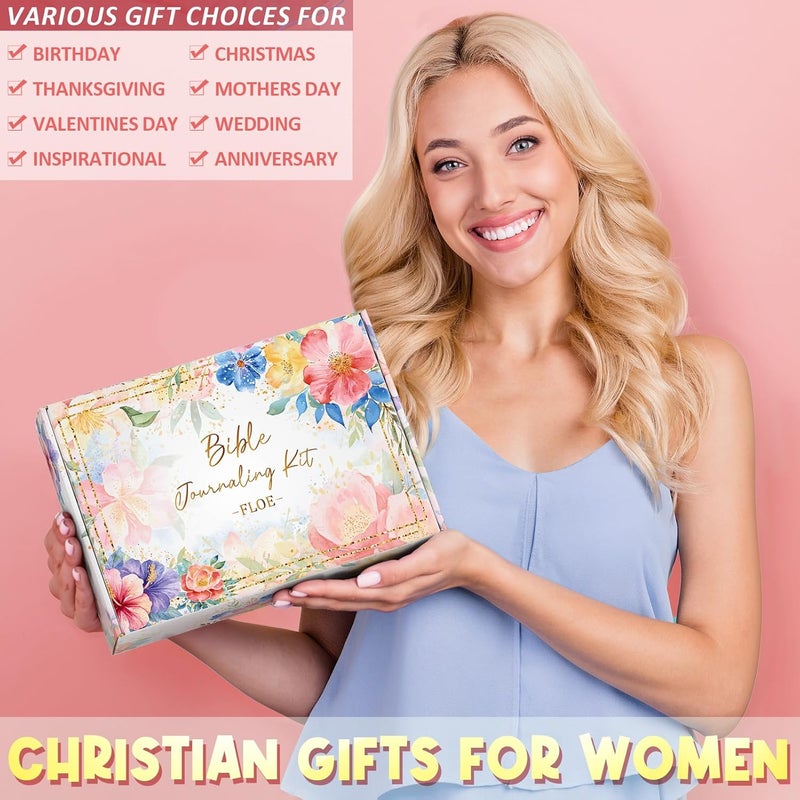 FLOE Bible Study Supplies Journaling Kit for Women, Valentines Day Christian Gifts for Women Her, Bible Study Tool w/Pastel Highlighter and Pen No Bleed, Pencil Case Notebook Annotation Kit Accessories Set - Image 3